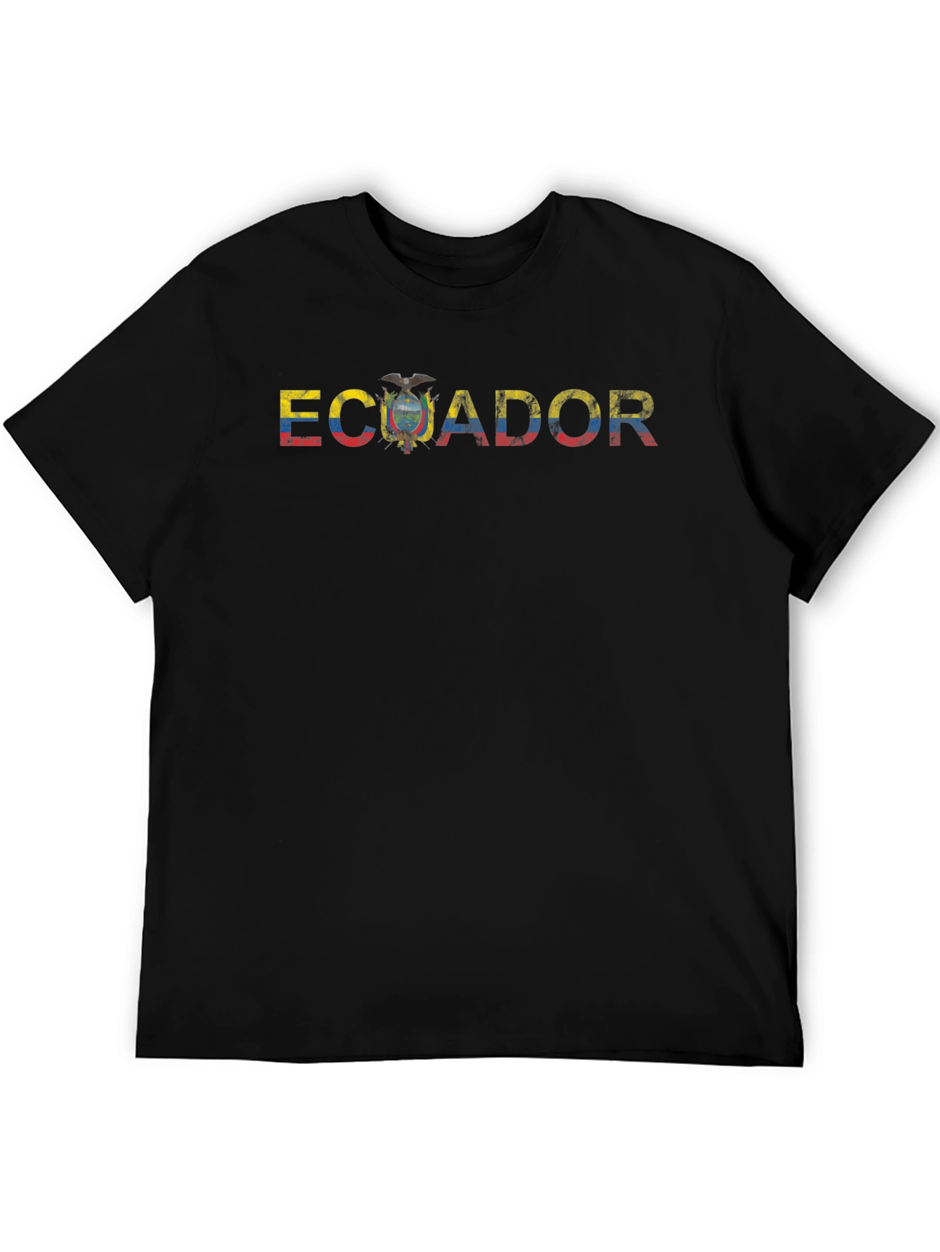 Ecuador Flag Graphic Tee - Mens Black T-Shirt