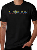 Ecuador Flag Graphic Tee - Mens Black T-Shirt