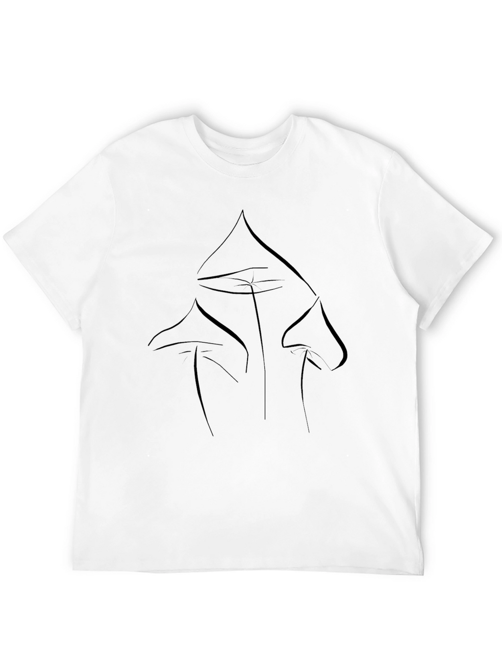 Minimalist Mushroom Graphic Black T-Shirt
