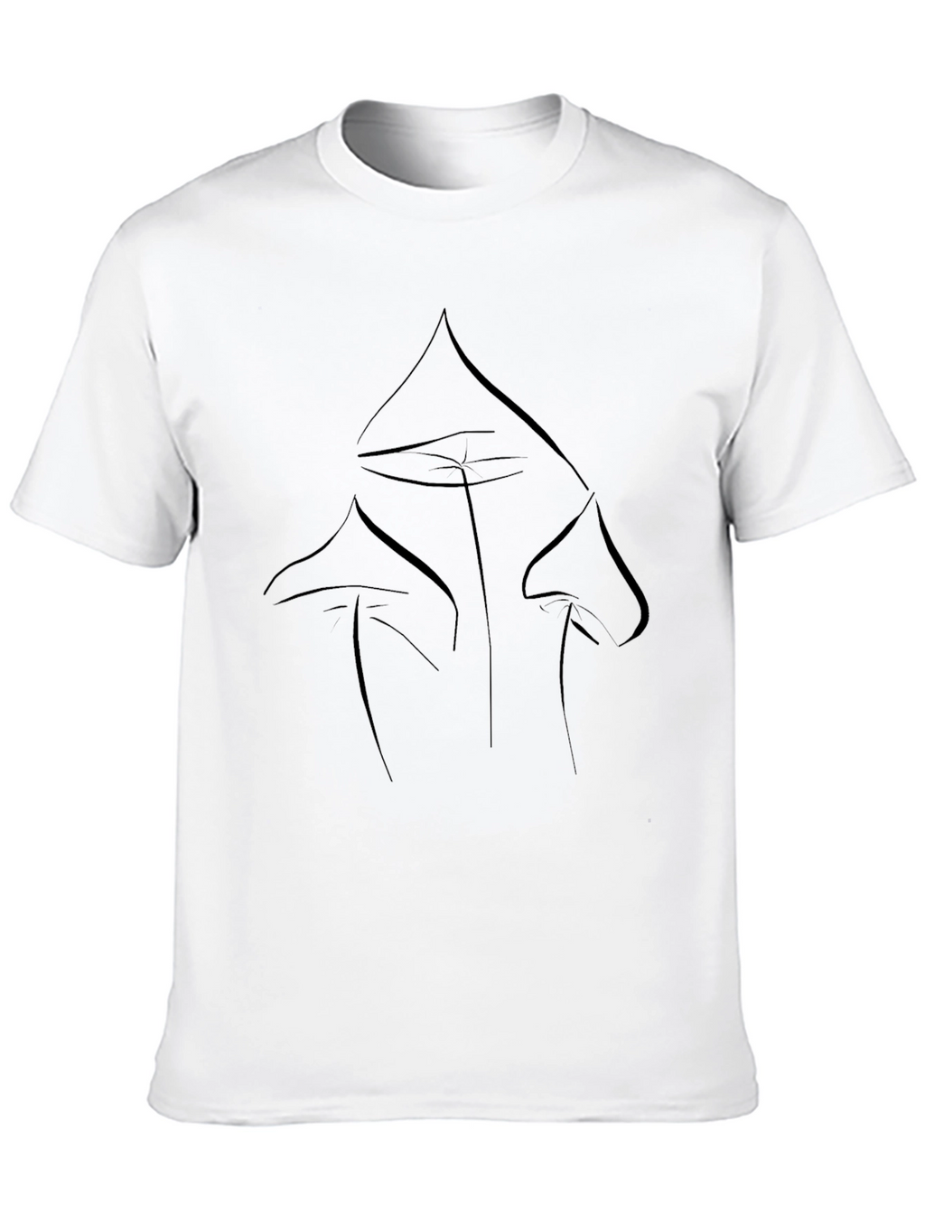 Minimalist Mushroom Graphic Black T-Shirt