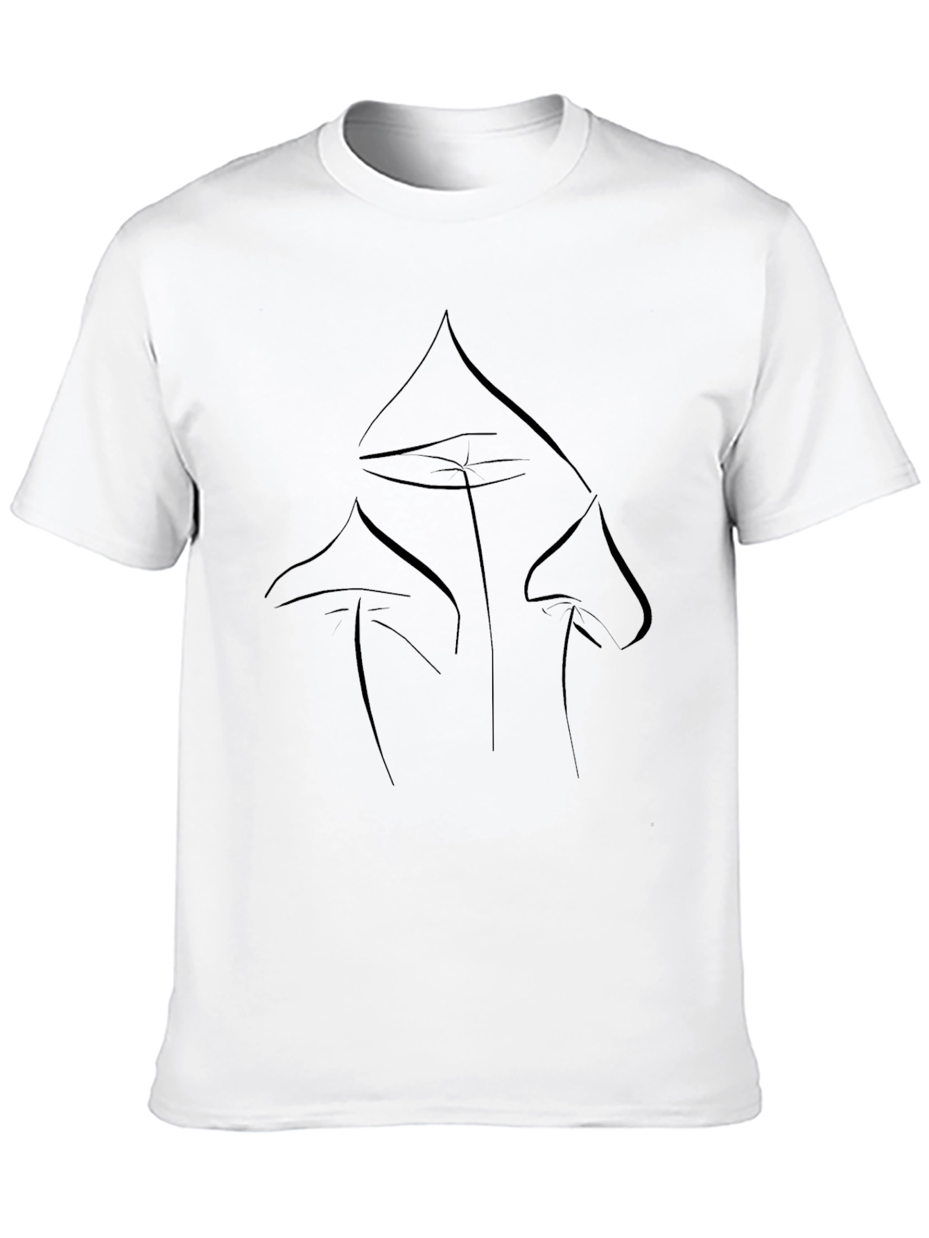 Minimalist Mushroom Graphic Black T-Shirt