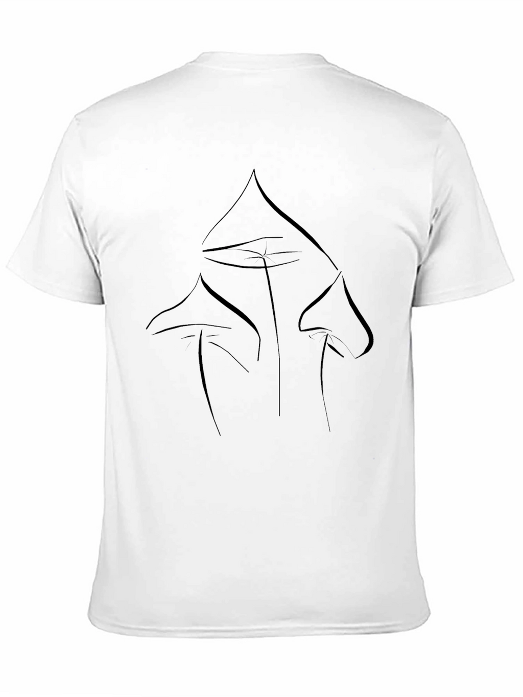 Minimalist Mushroom Graphic Black T-Shirt