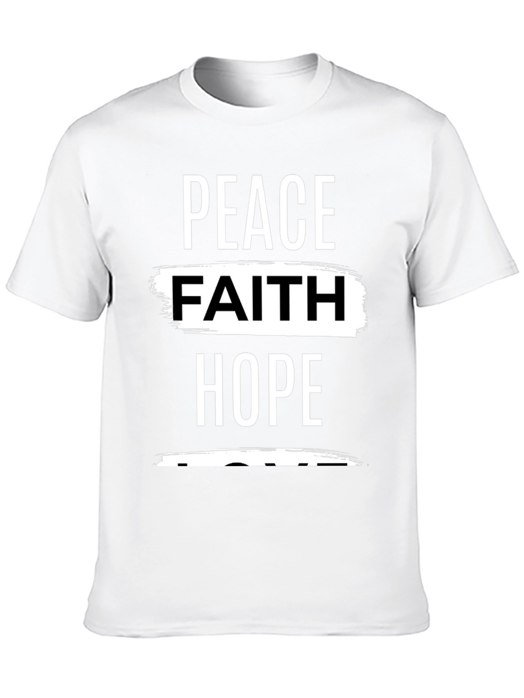 Peace Faith Hope Graphic Tee - Black