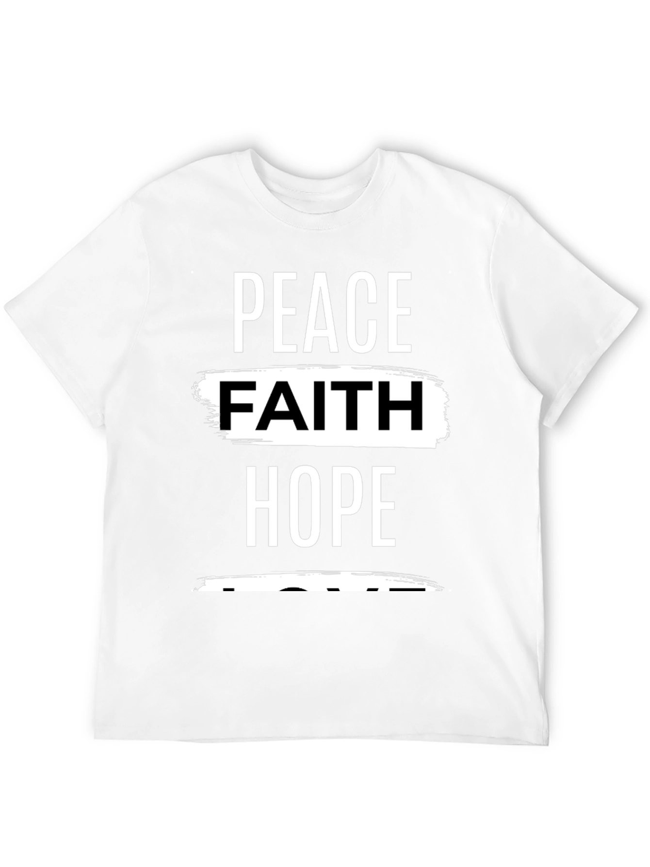 Peace Faith Hope Graphic Tee - Black