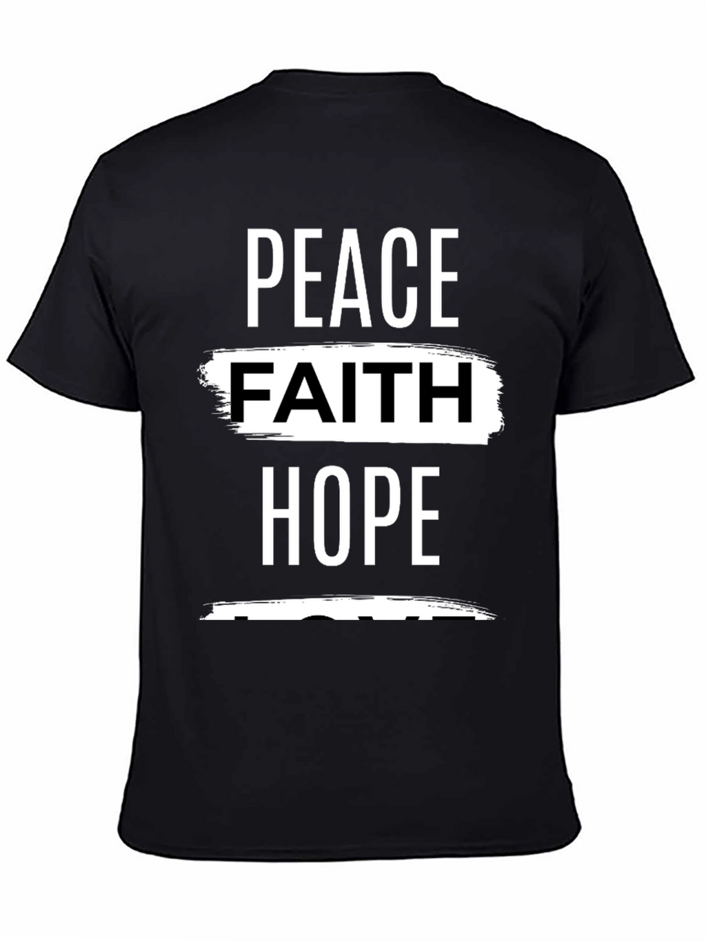 Peace Faith Hope Graphic Tee - Black