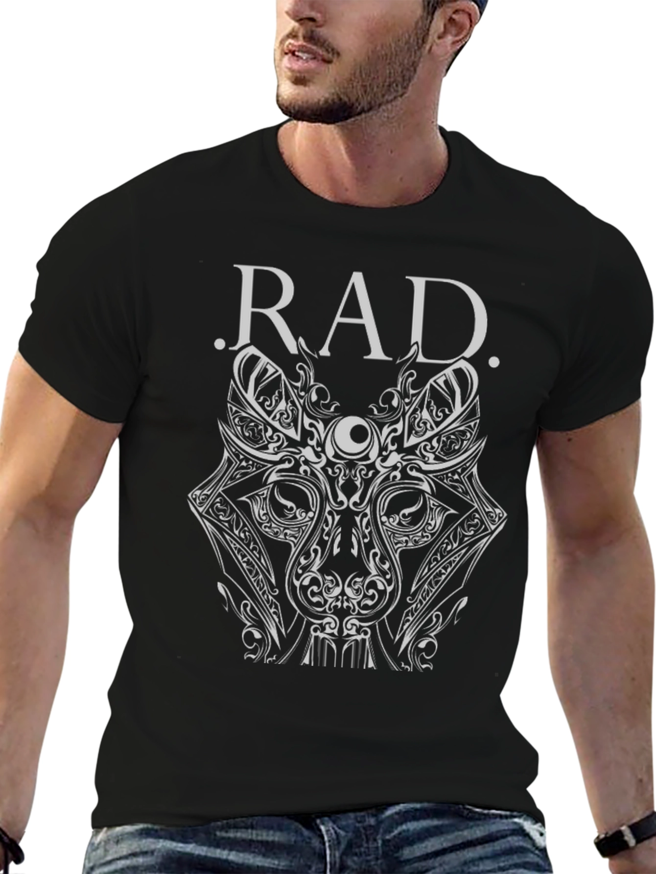 Rad Graphic Tee - Unique Design Black Cotton T-Shirt