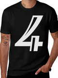 Bold Number 4 Graphic Tee - Black