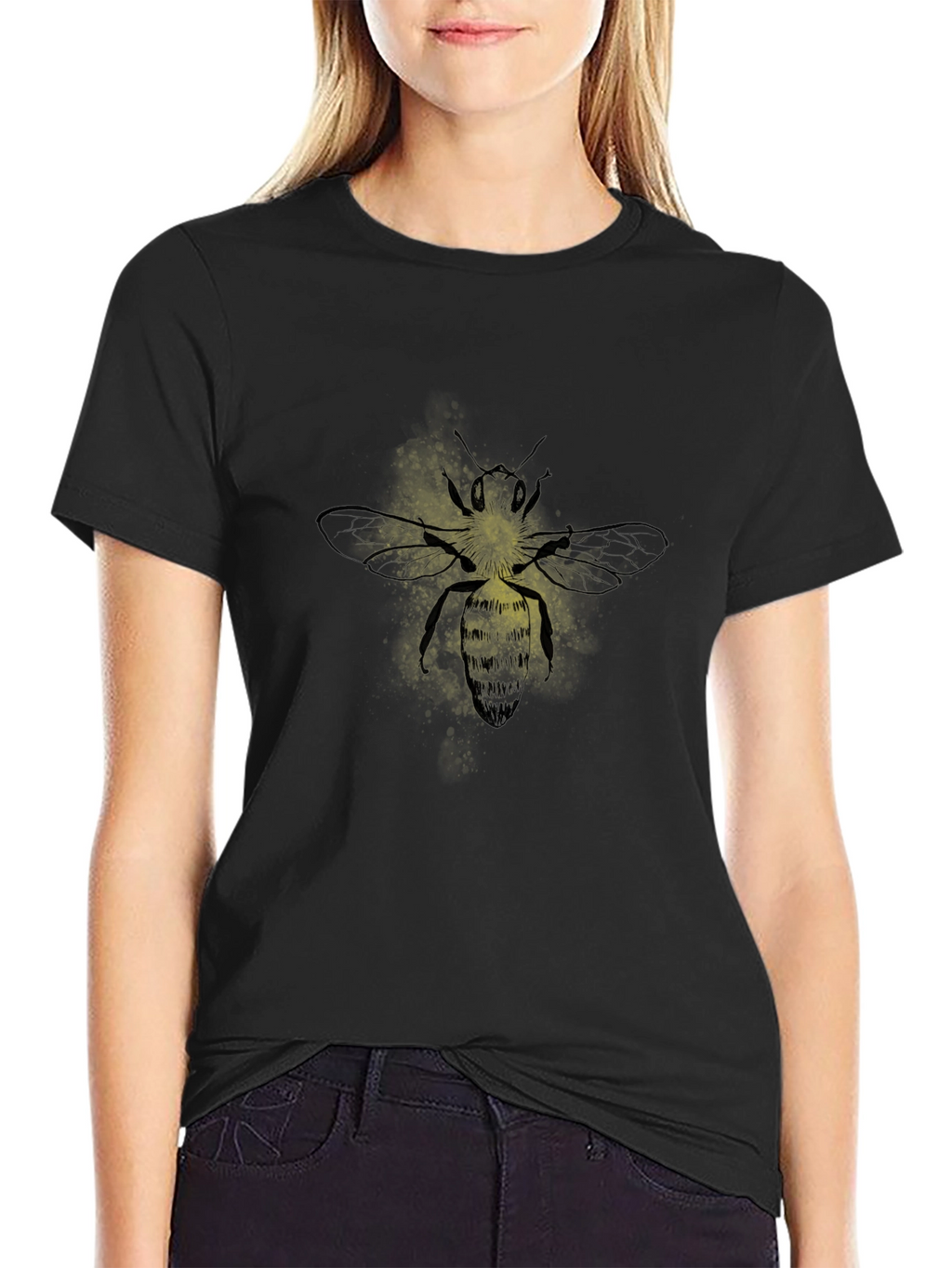 Mens Black Bee Graphic T-Shirt