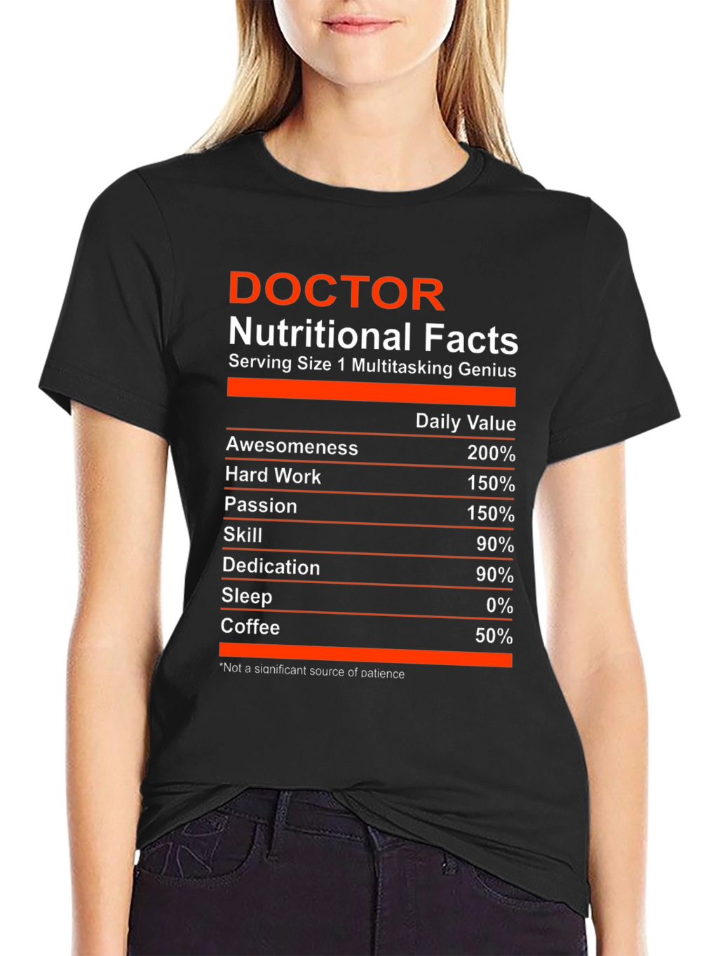 Doctor Nutritional Facts Funny Graphic T-Shirt