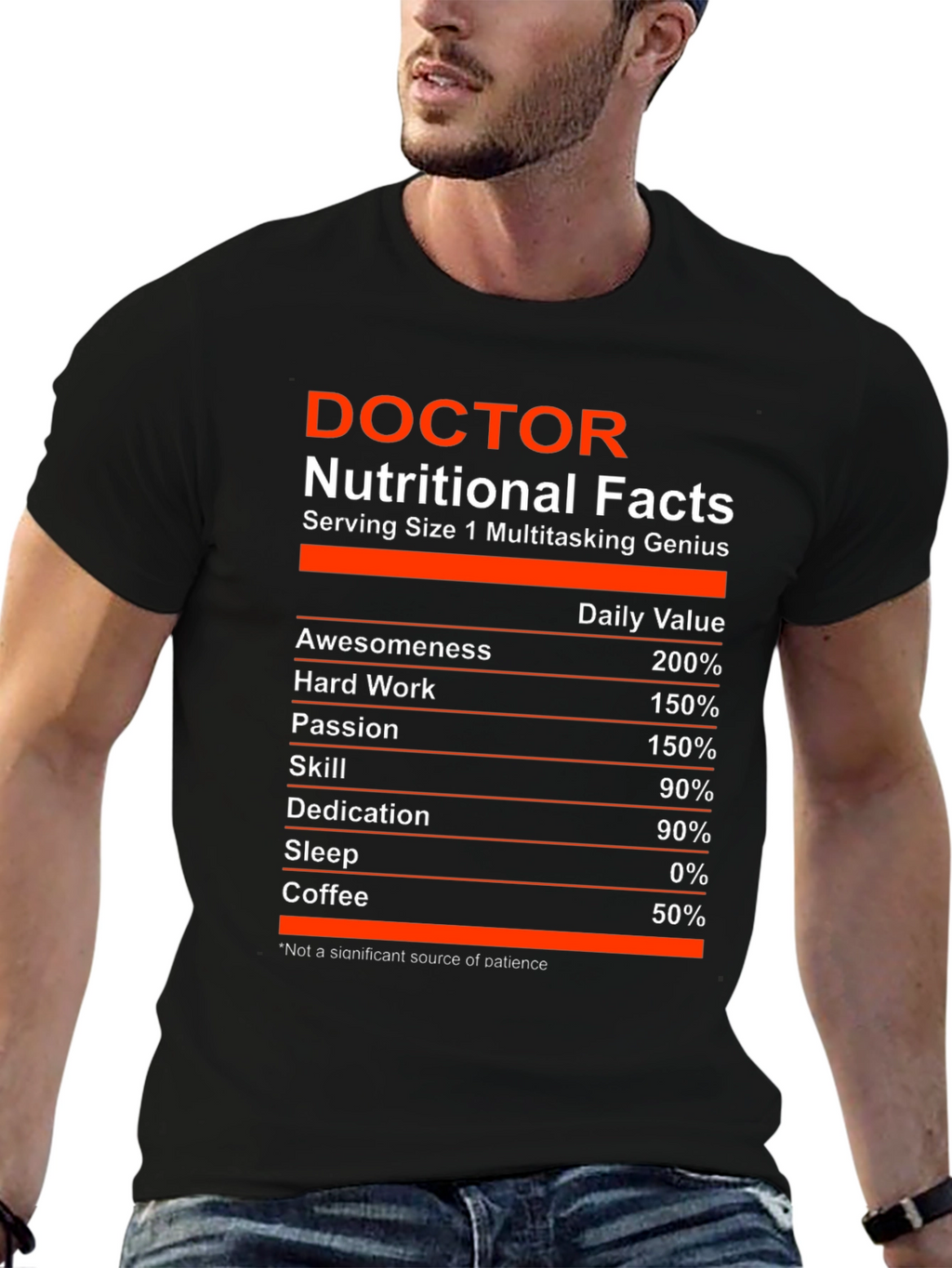 Doctor Nutritional Facts Funny Graphic T-Shirt