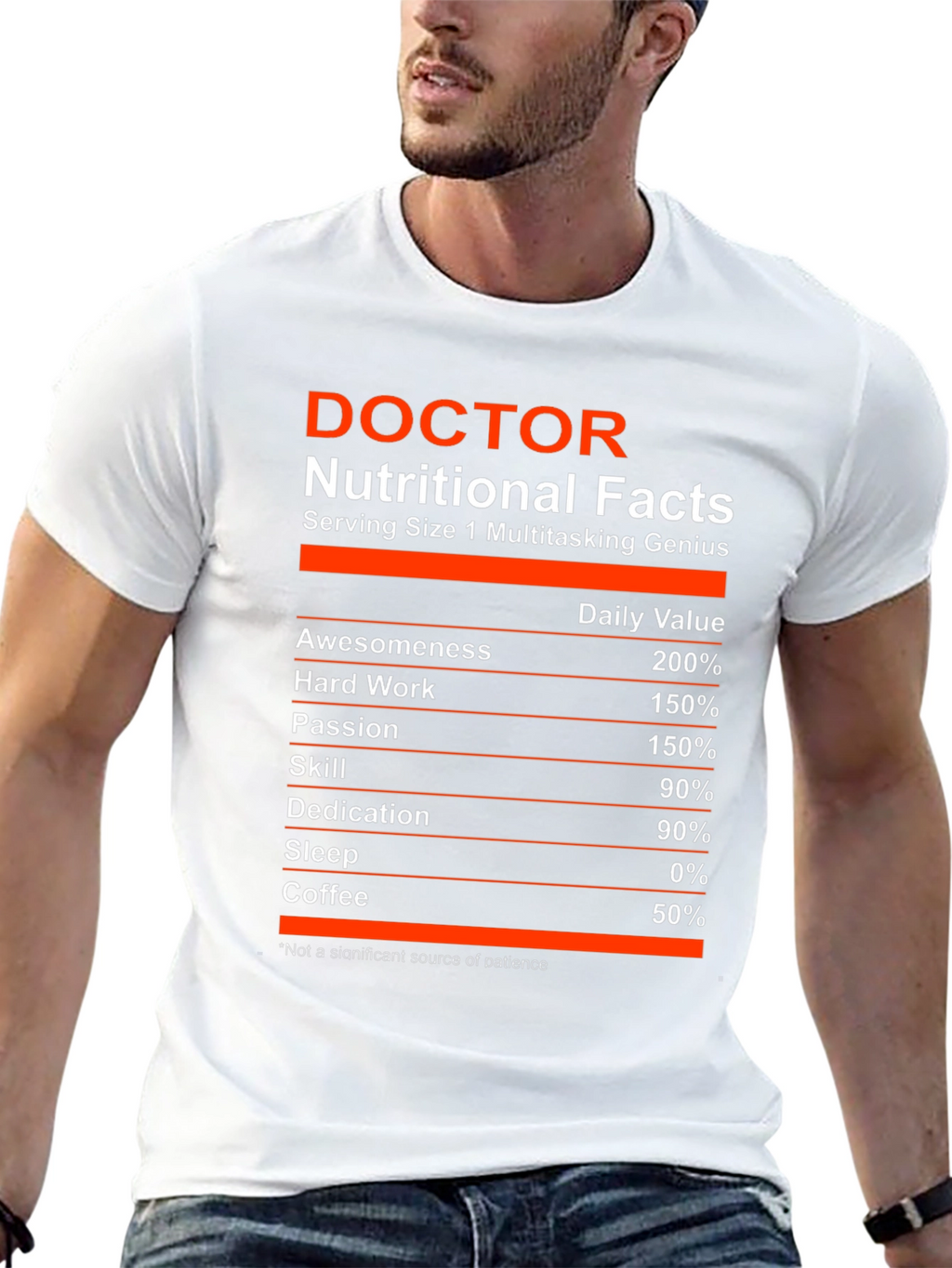 Doctor Nutritional Facts Funny Graphic T-Shirt