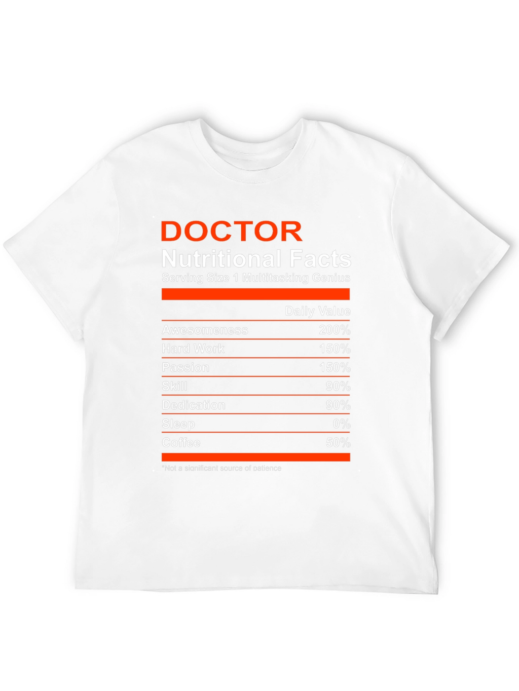 Doctor Nutritional Facts Funny Graphic T-Shirt