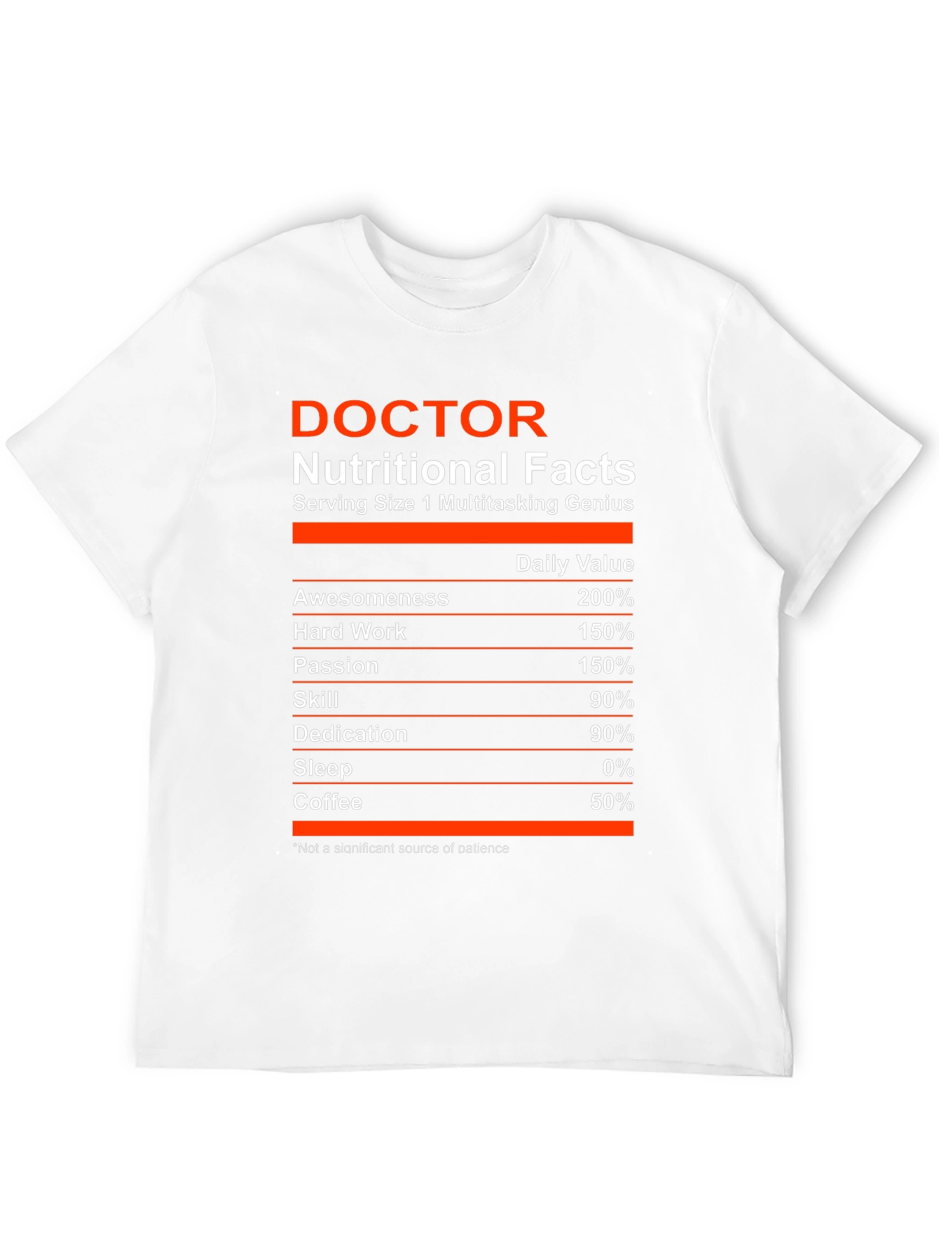 Doctor Nutritional Facts Funny Graphic T-Shirt