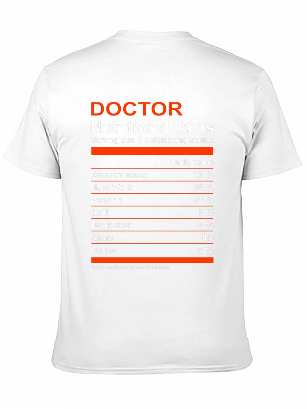 Doctor Nutritional Facts Funny Graphic T-Shirt