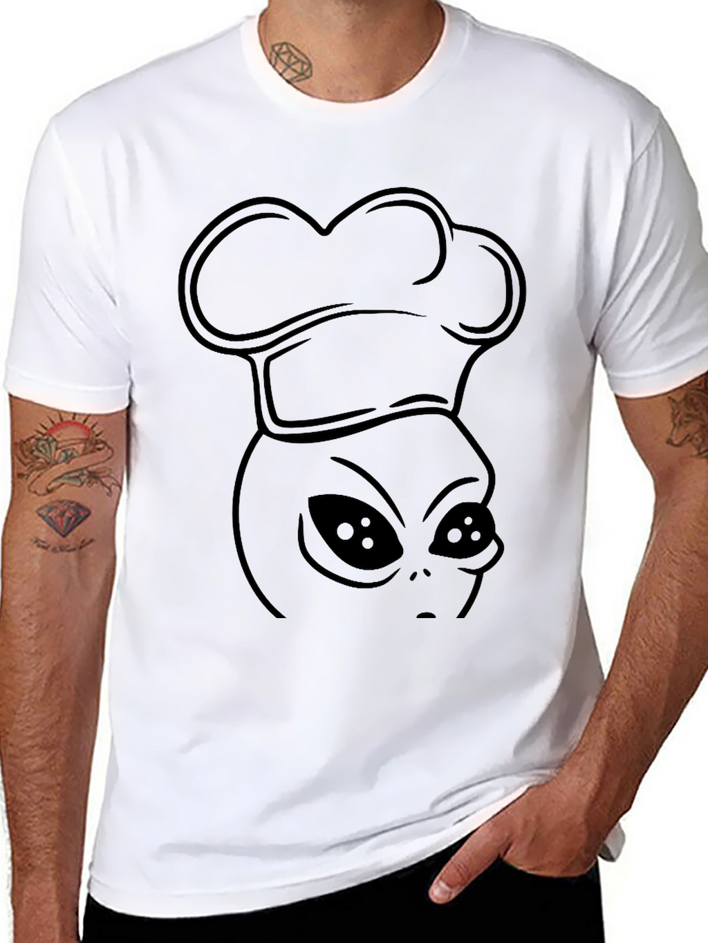 Alien Chef T-Shirt - Black Graphic Tee