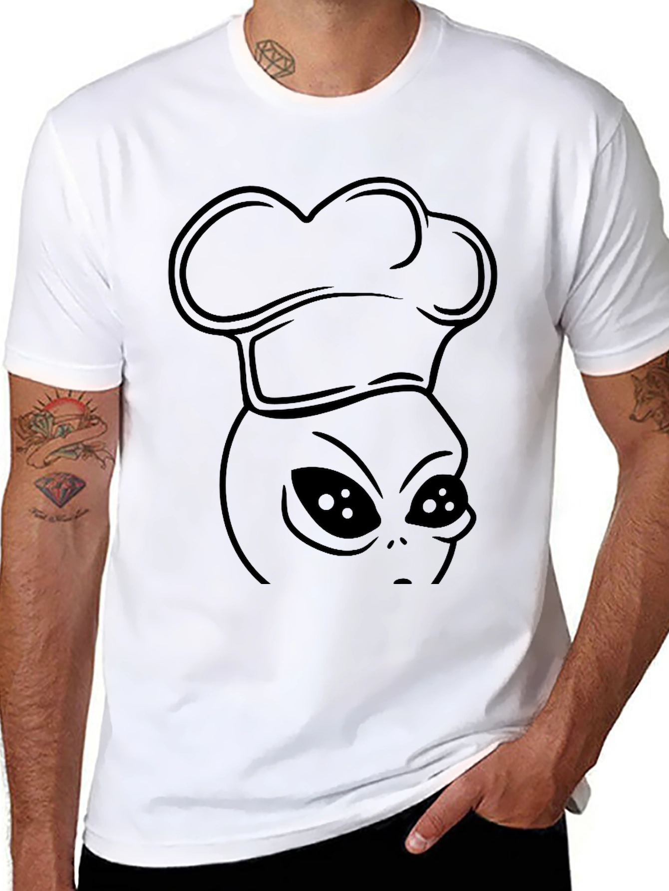 Alien Chef T-Shirt - Black Graphic Tee