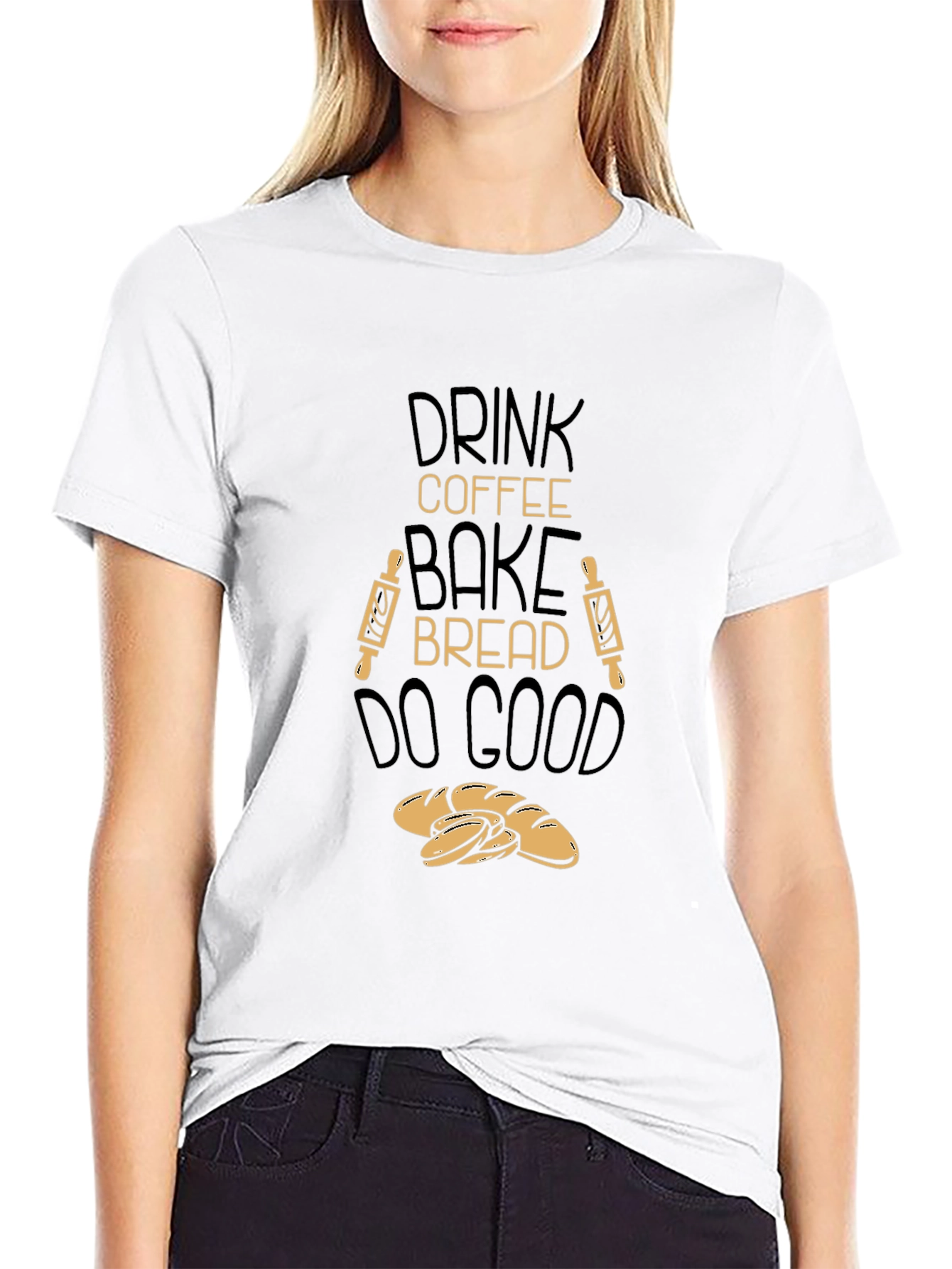 Drink Coffee Bake Bread T-Shirt - Black