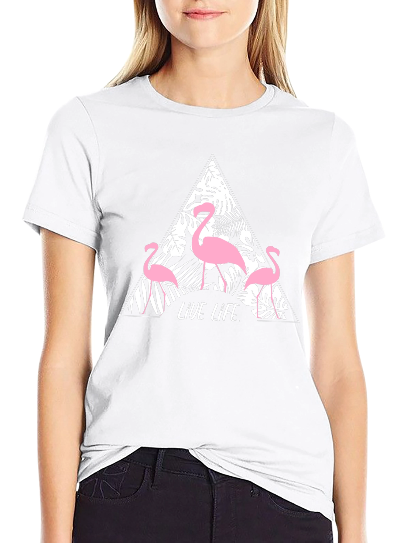 Tropical Flamingo Graphic Tee - Live Life in Style