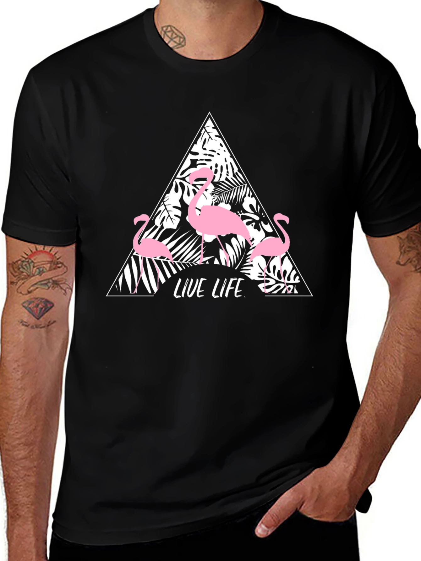 Tropical Flamingo Graphic Tee - Live Life in Style