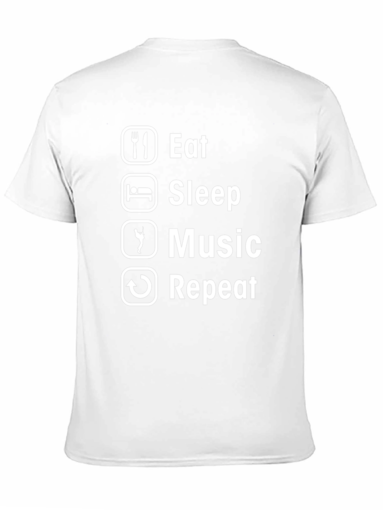 Eat Sleep Music Repeat T-Shirt - Black Graphic Tee