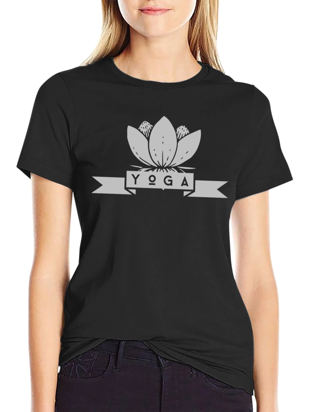 Yoga Lotus Flower Graphic T-Shirt