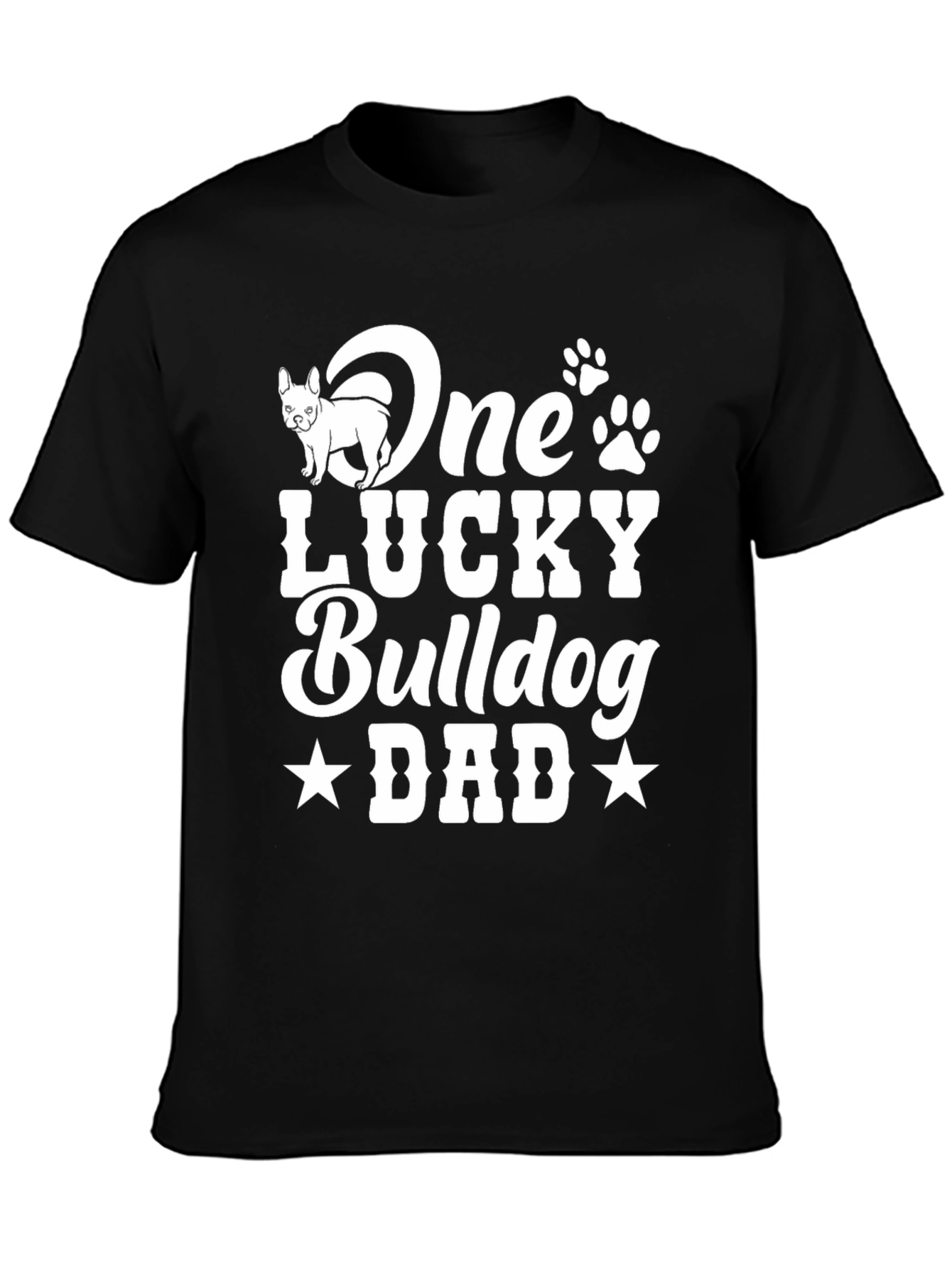 One Lucky Bulldog Dad T-Shirt