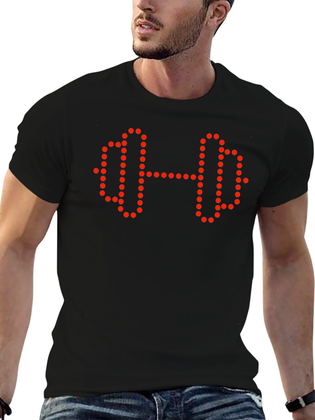 Fitness Graphic Tee - Dumbbell Dot Design