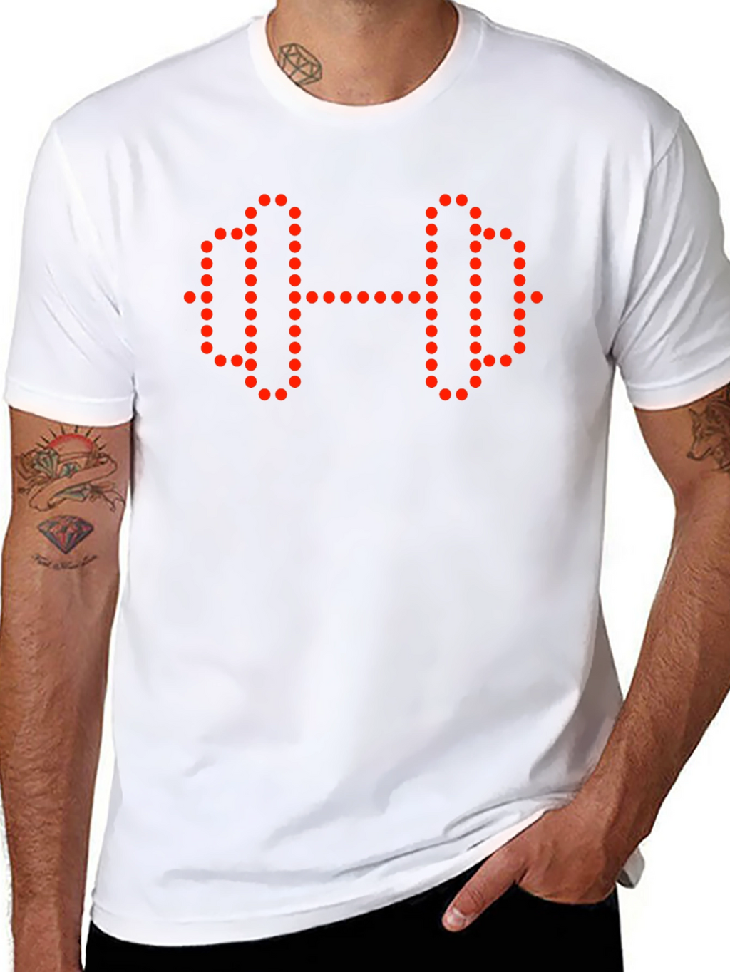 Fitness Graphic Tee - Dumbbell Dot Design