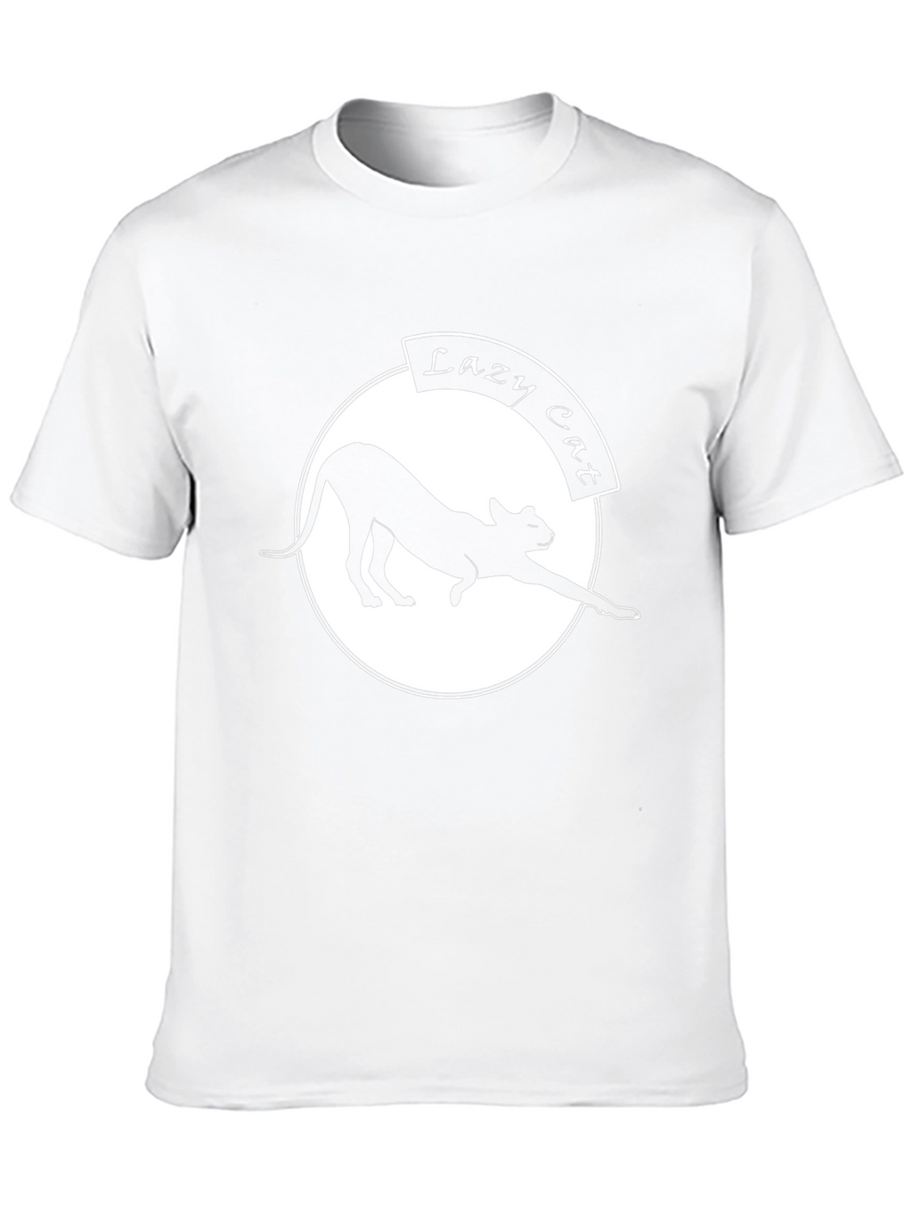 Lazy Cat Graphic Tee - Black Crew Neck