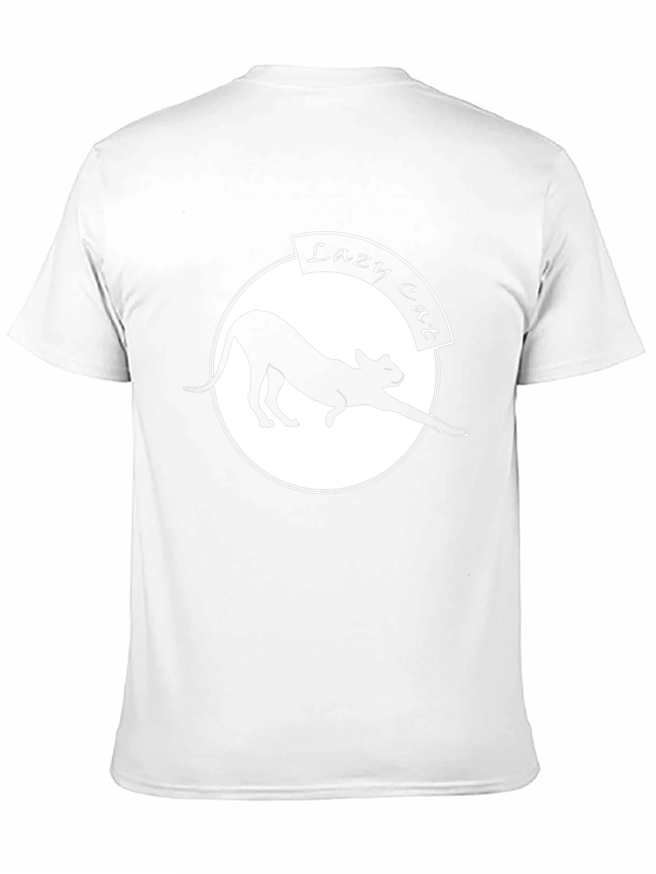 Lazy Cat Graphic Tee - Black Crew Neck