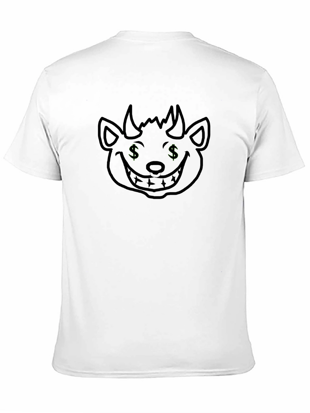 Black Tee with Money Demon Graphic