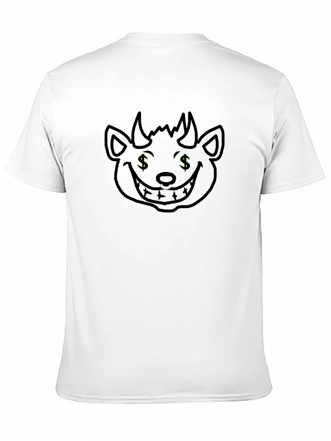 Black Tee with Money Demon Graphic