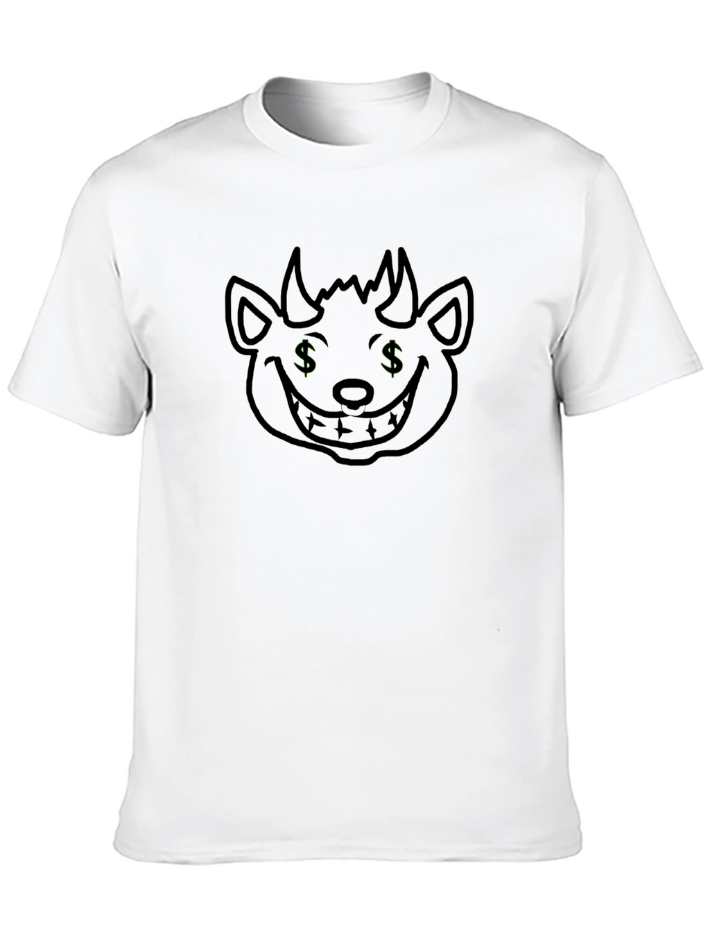 Black Tee with Money Demon Graphic