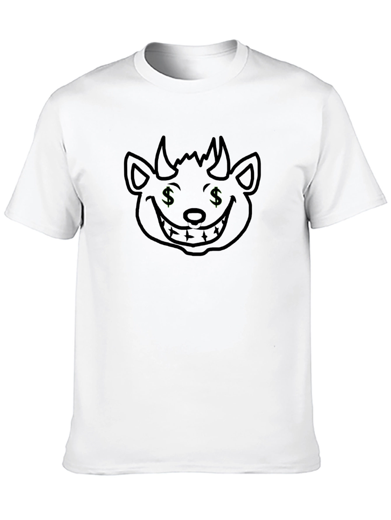 Black Tee with Money Demon Graphic