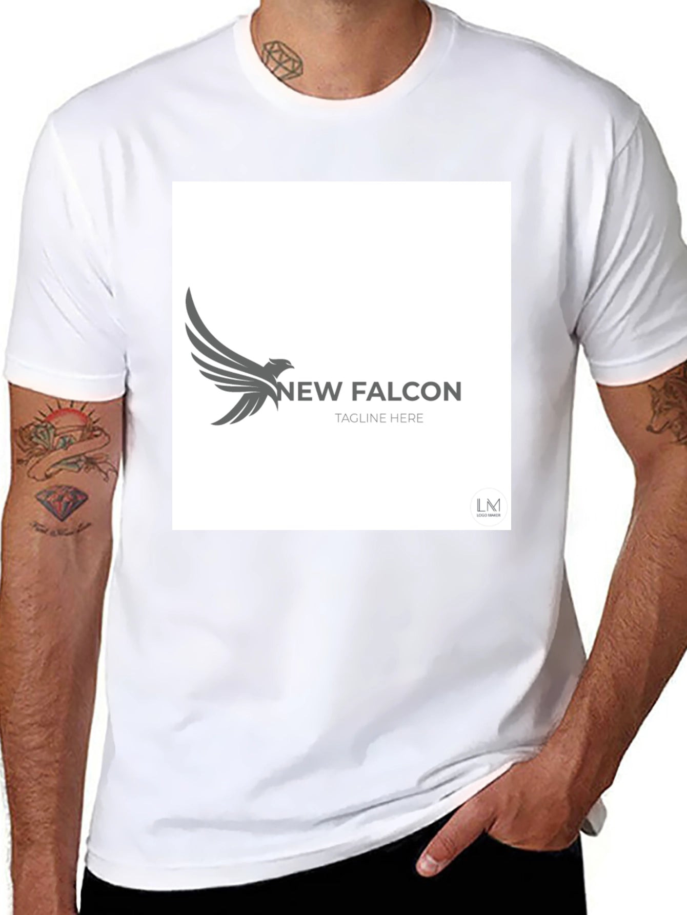 New Falcon Graphic Black T-Shirt