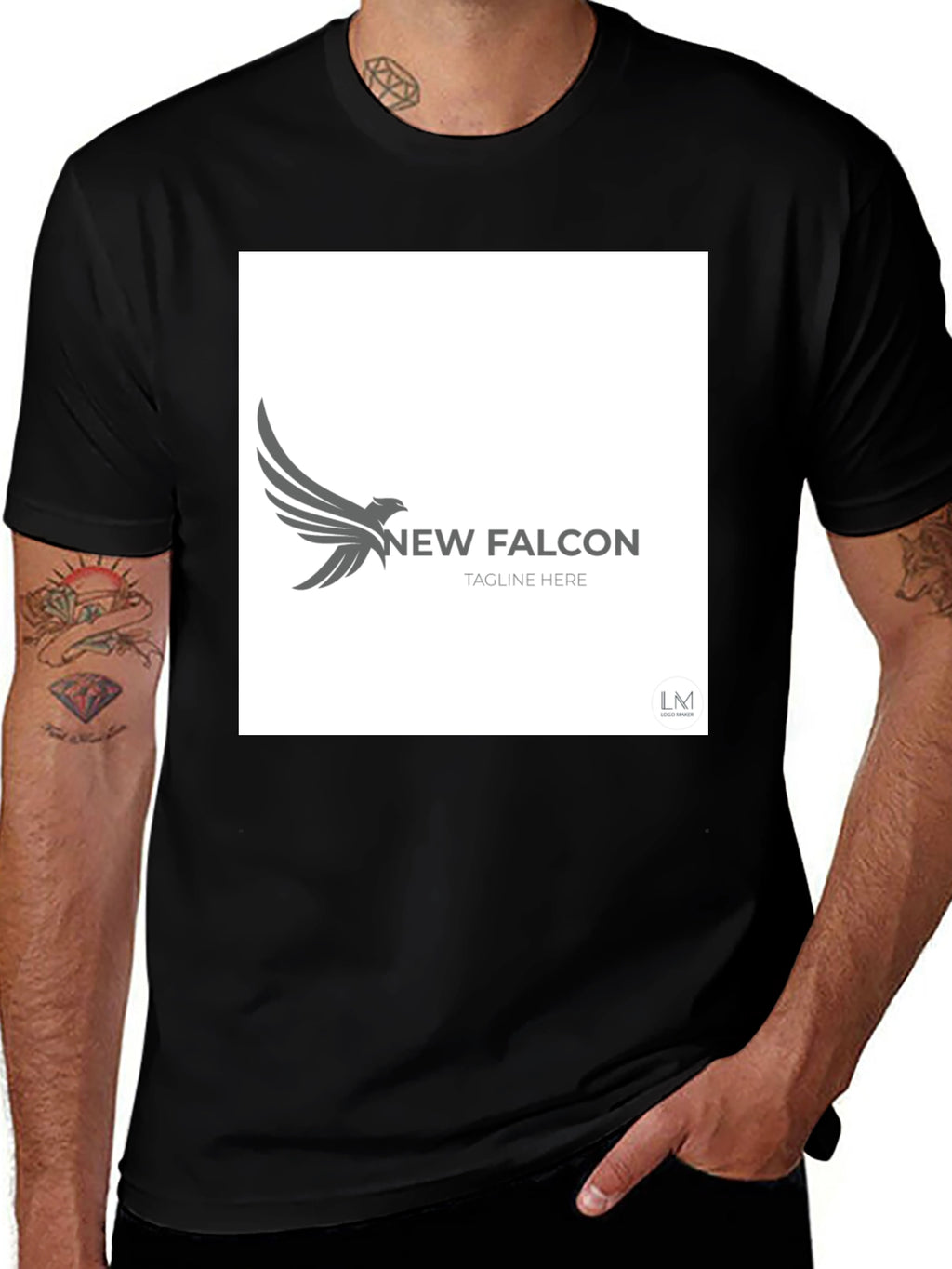 New Falcon Graphic Black T-Shirt