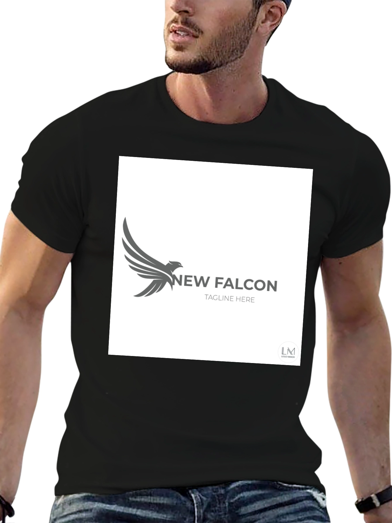 New Falcon Graphic Black T-Shirt