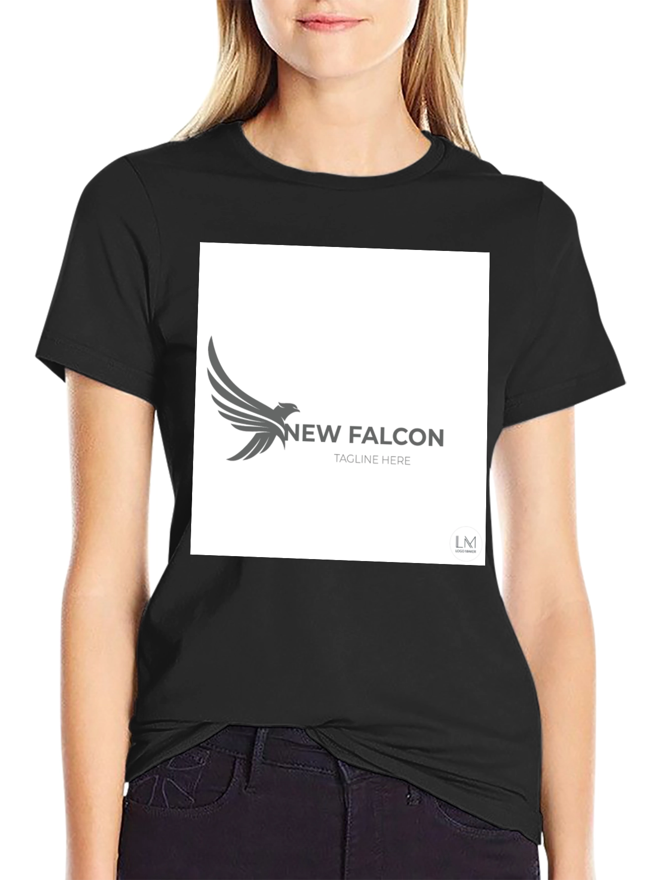 New Falcon Graphic Black T-Shirt
