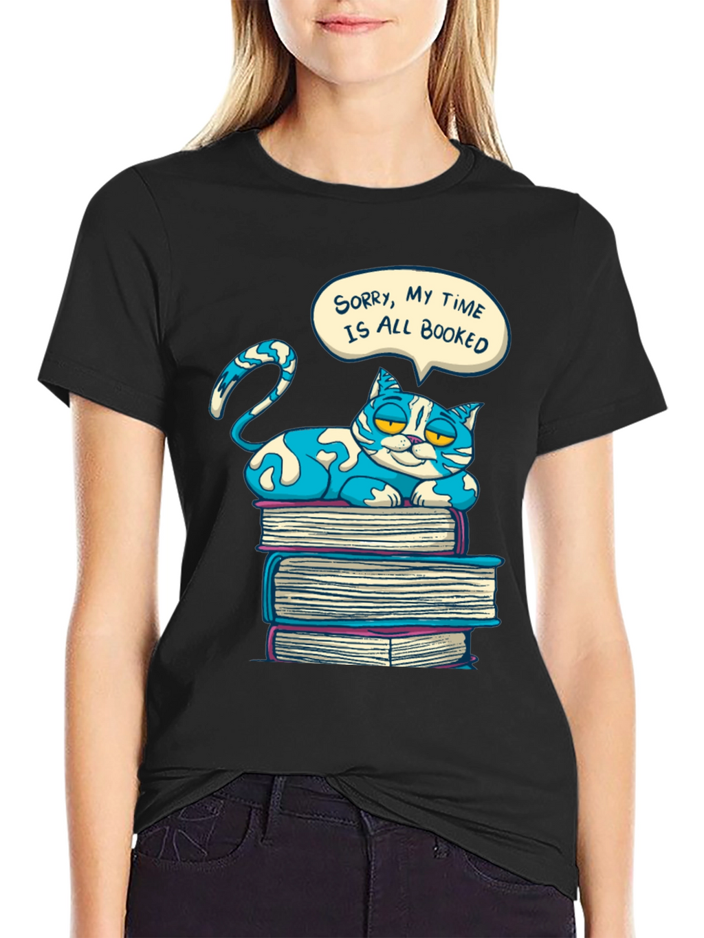 Booked Cat Graphic T-Shirt