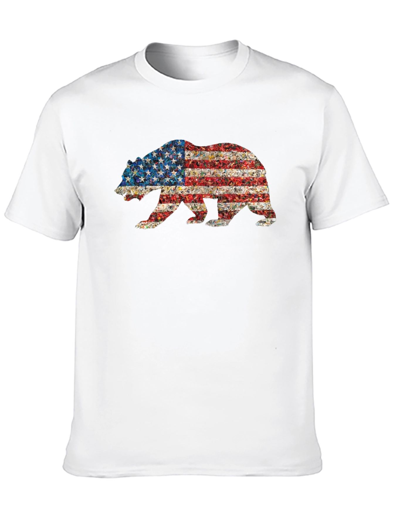 American Flag Bear Graphic T-Shirt