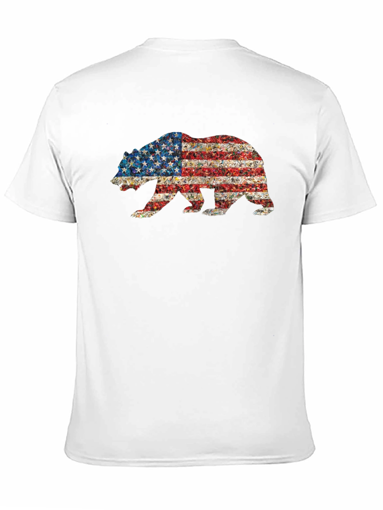 American Flag Bear Graphic T-Shirt