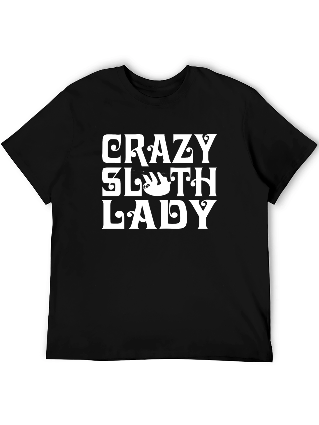 Crazy Sloth Lady T-Shirt - Black