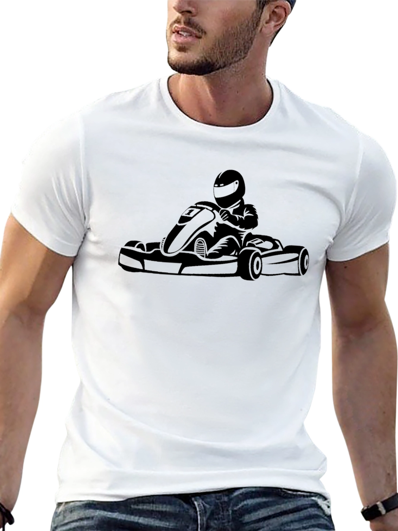 Black Kart Racing T-Shirt for Speed Enthusiasts