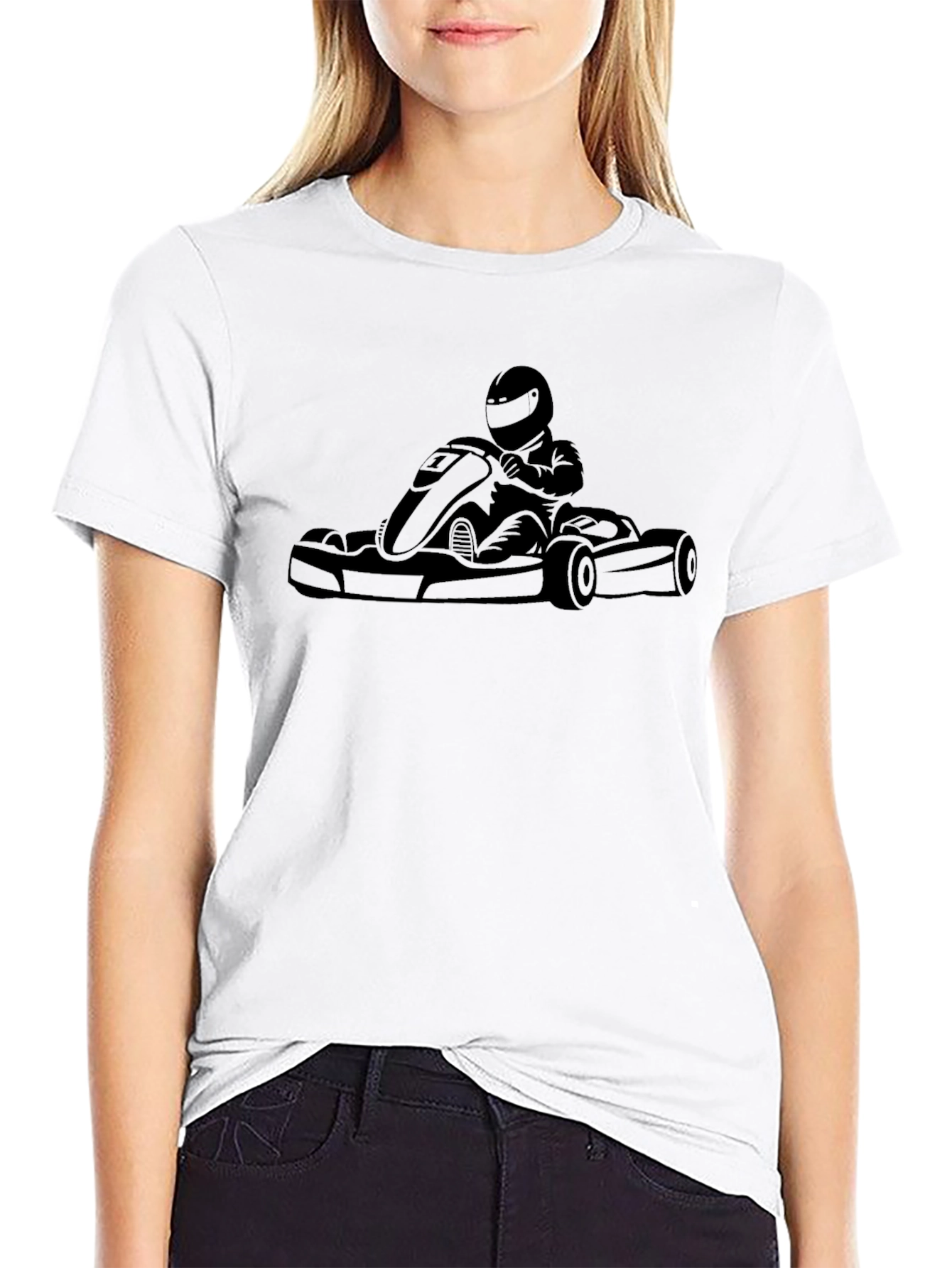 Black Kart Racing T-Shirt for Speed Enthusiasts