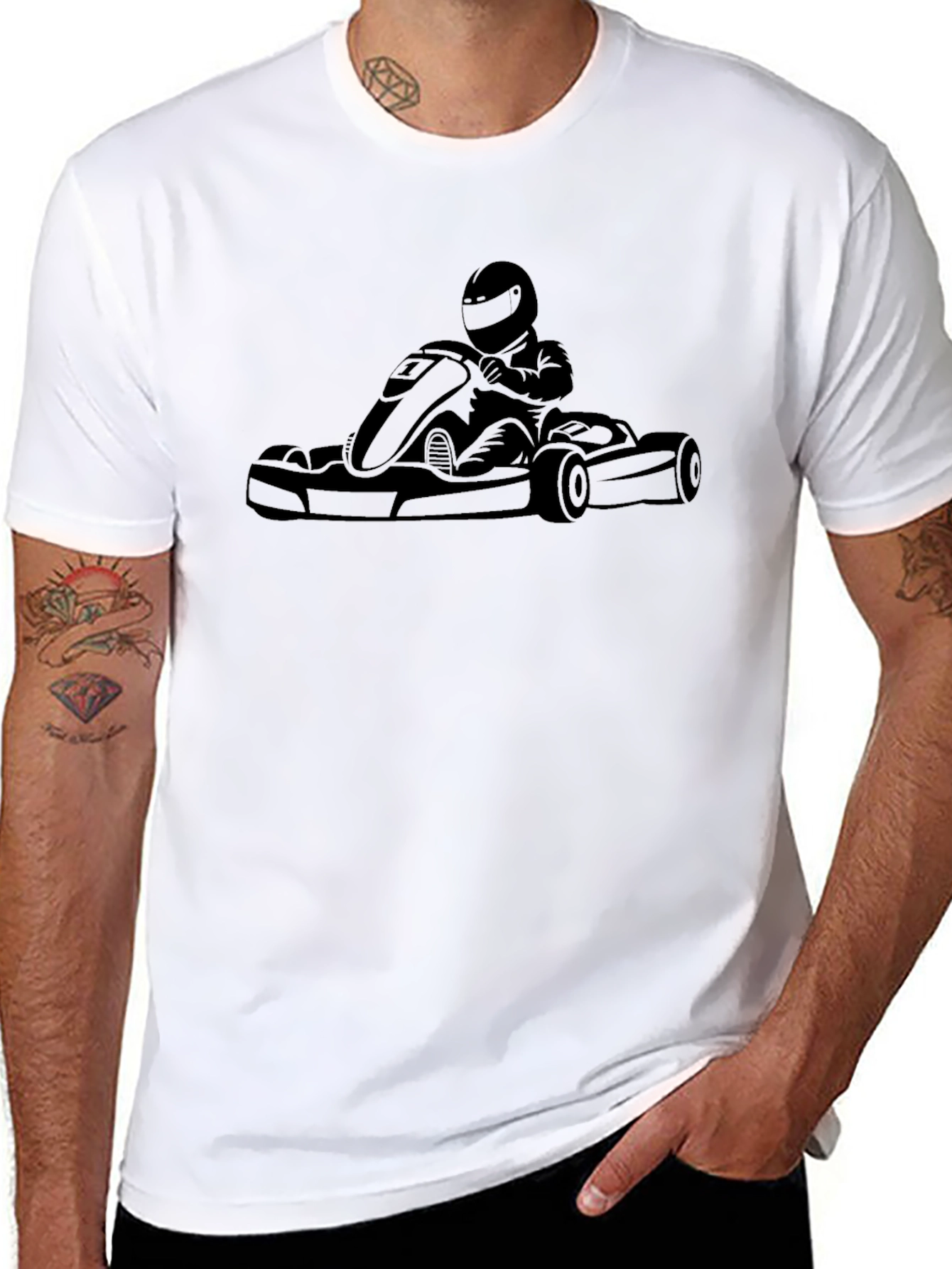 Black Kart Racing T-Shirt for Speed Enthusiasts