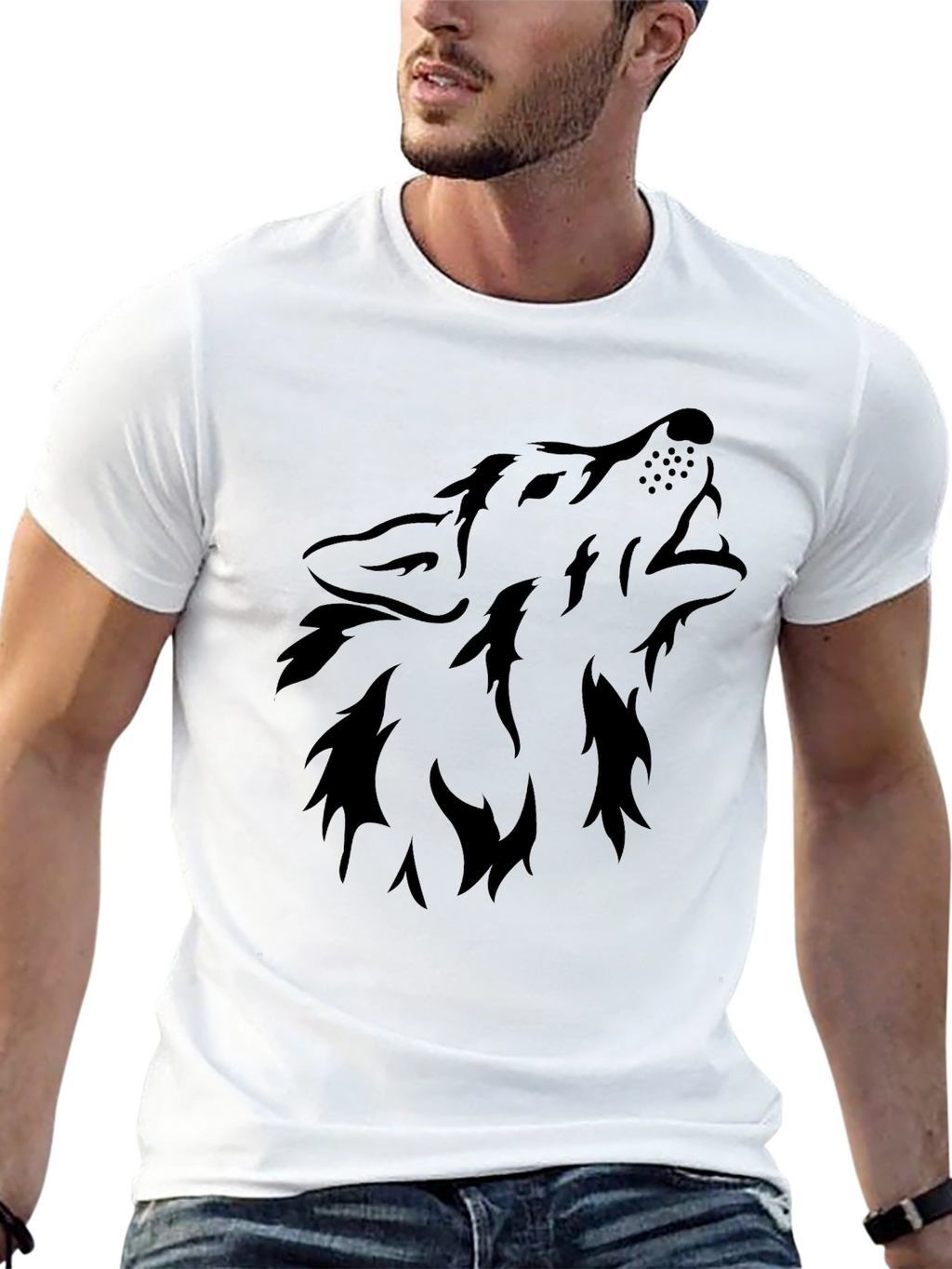 Black Wolf Graphic Tee - Mens Short Sleeve