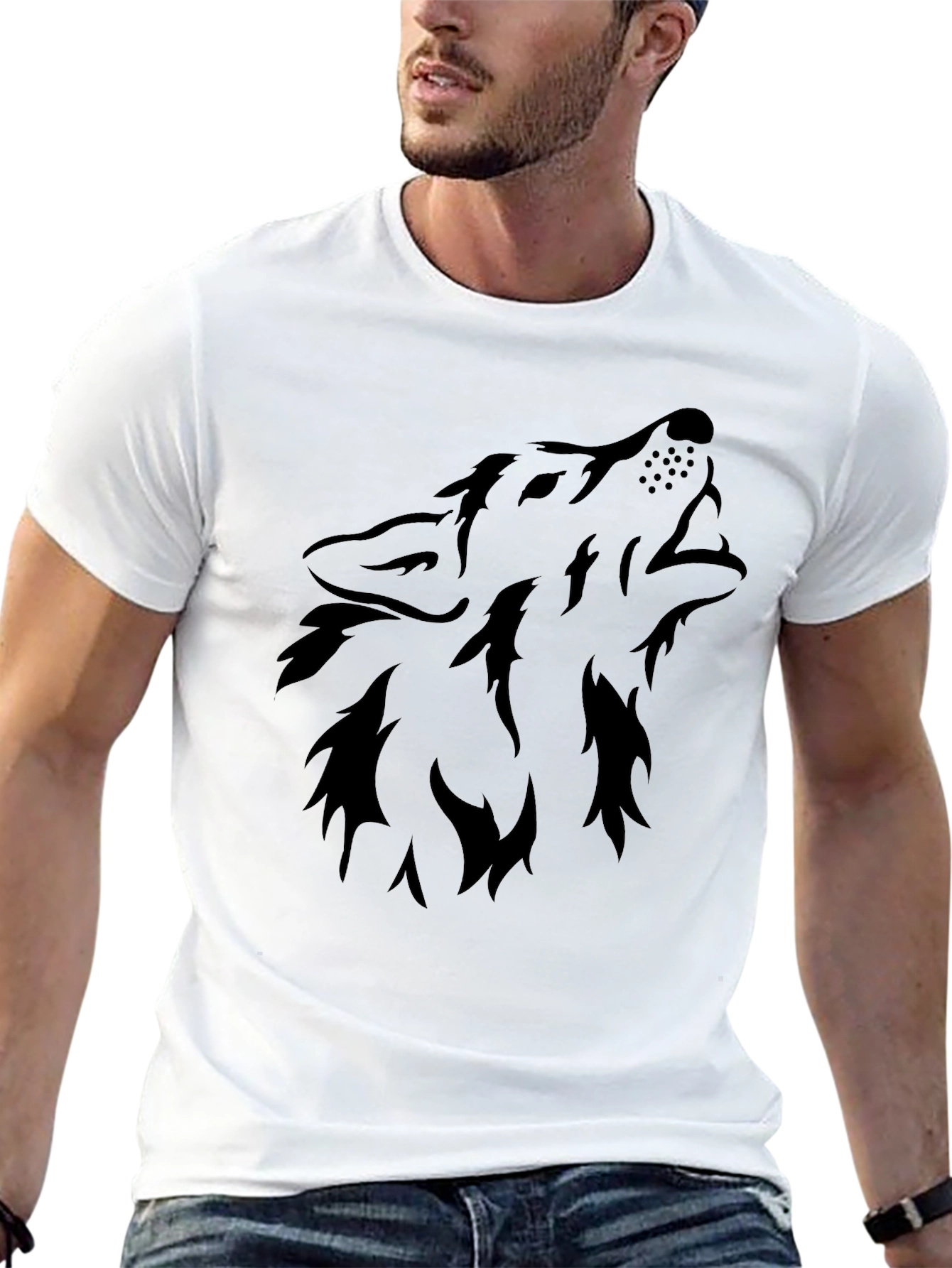 Black Wolf Graphic Tee - Mens Short Sleeve