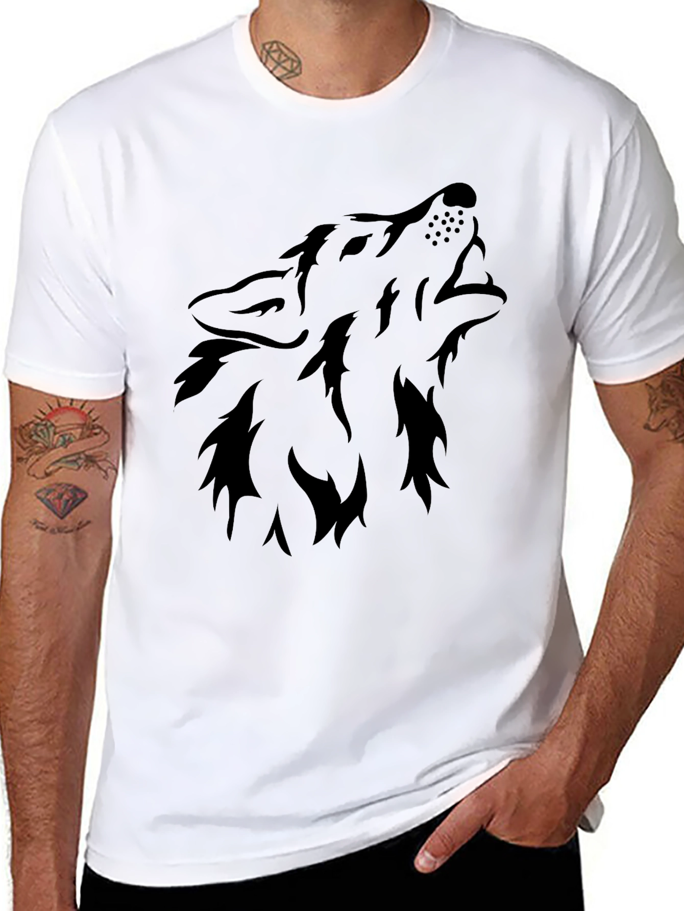 Black Wolf Graphic Tee - Mens Short Sleeve