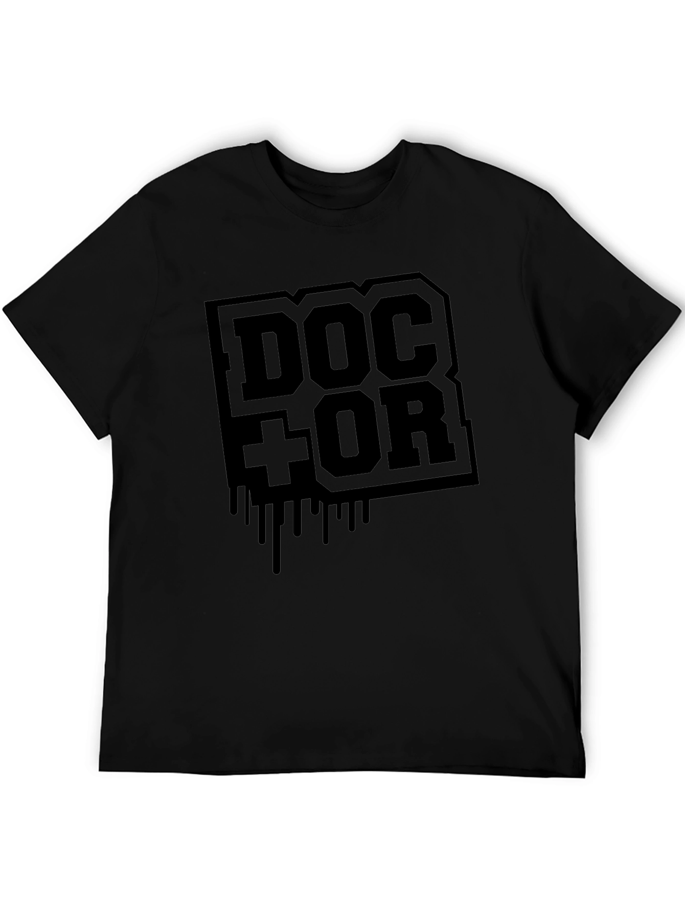 Doctor Graphic Print Black T-Shirt