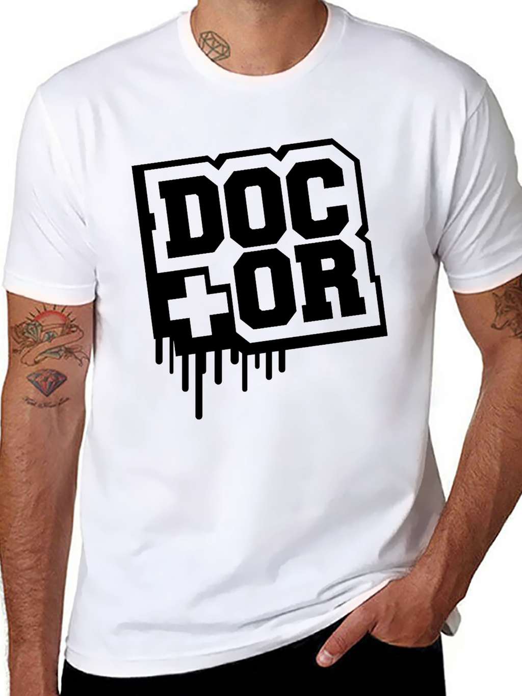 Doctor Graphic Print Black T-Shirt